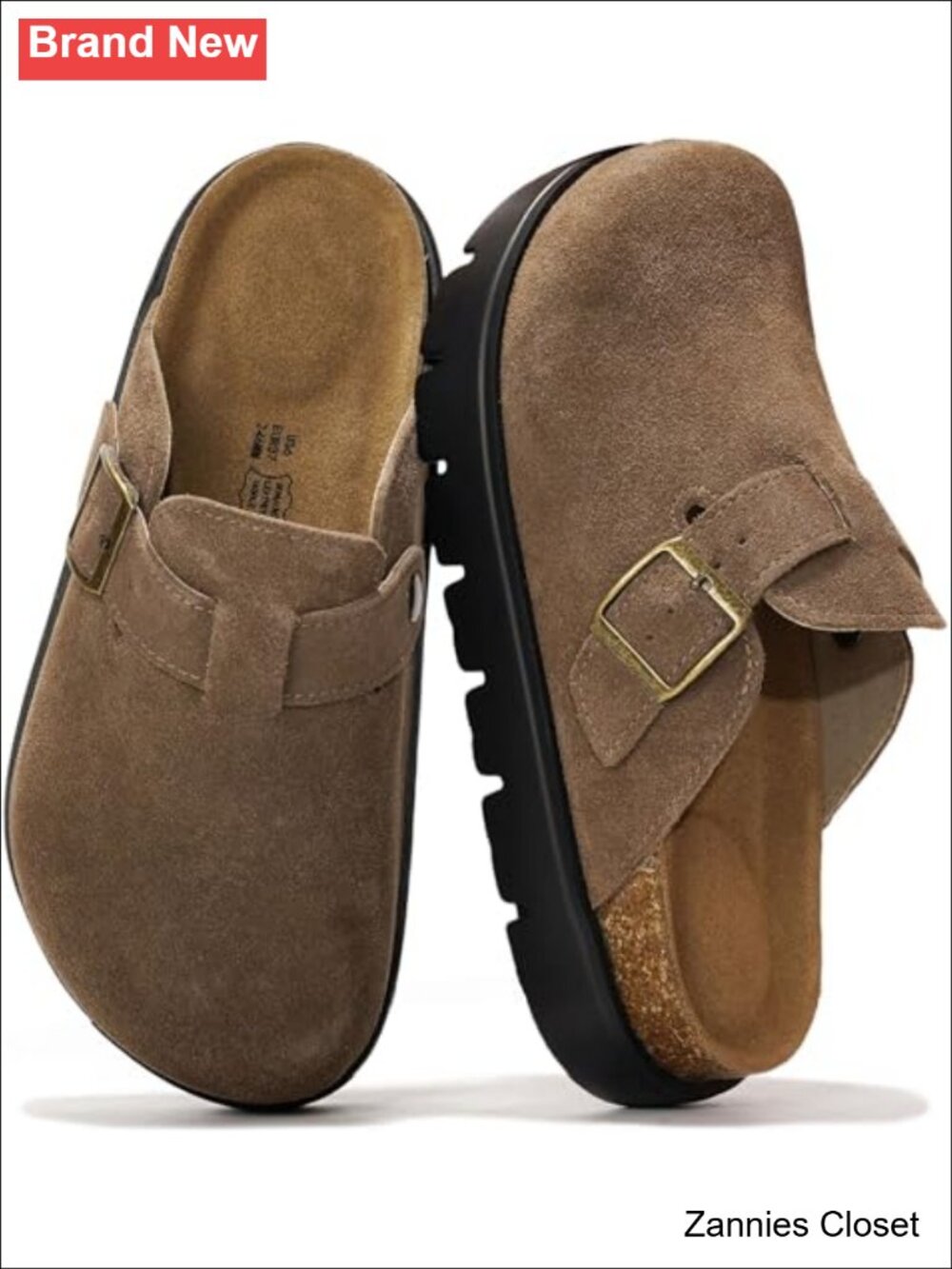✨Geniune Leather Platform Clogs Women Cork Footbed Slip On Casual Shoes